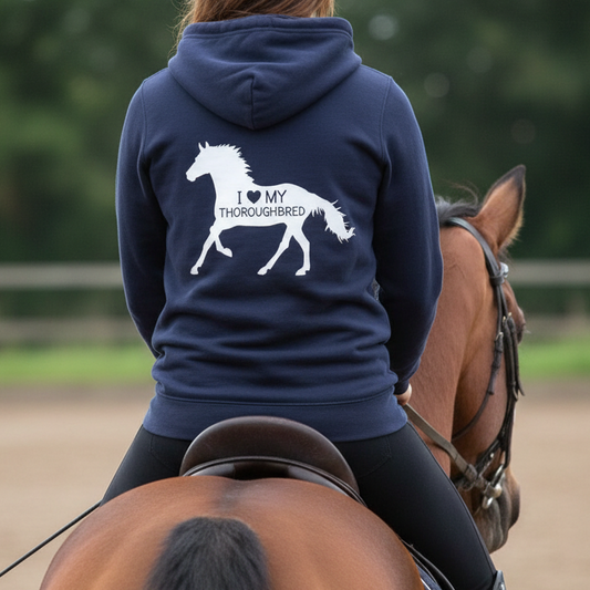 I Love My Thoroughbred Equestrian Hoodie