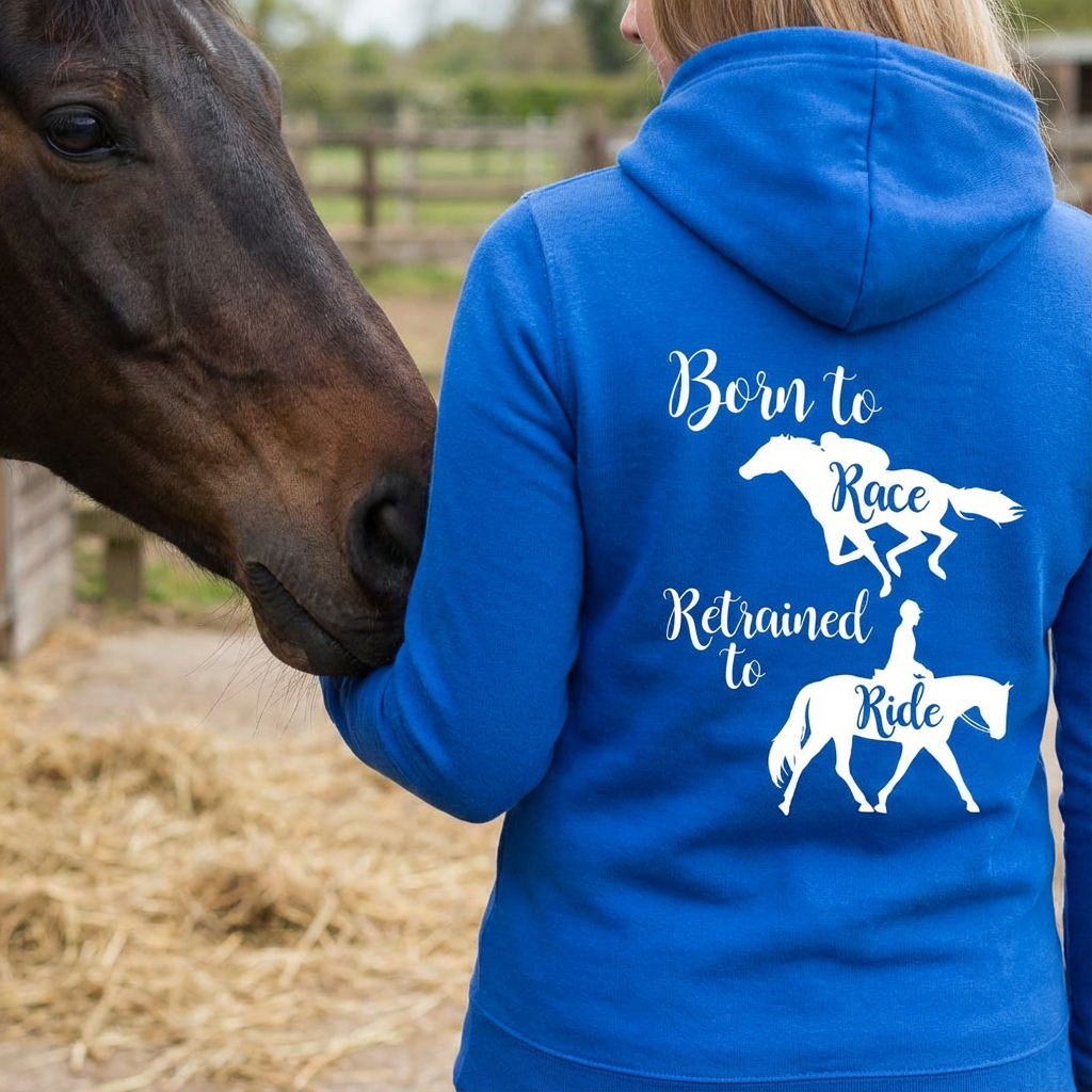 Born to Race, Retrained to Ride Equestrian Hoodie