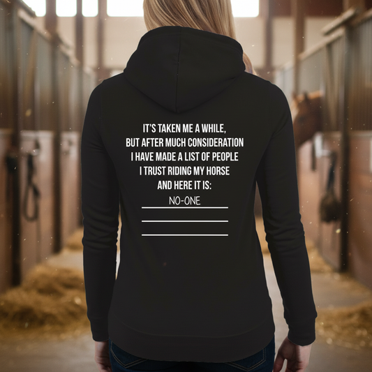 List of People I Trust Funny Equestrian Hoodie