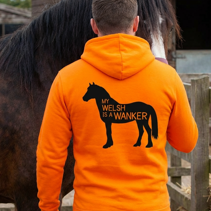 My Welsh Is A Wanker Funny Equestrian Hoodie