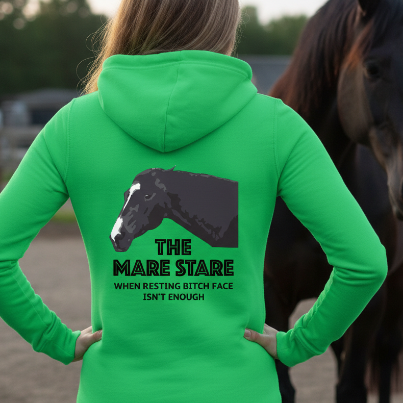The Mare Stare Funny Equestrian Hoodie