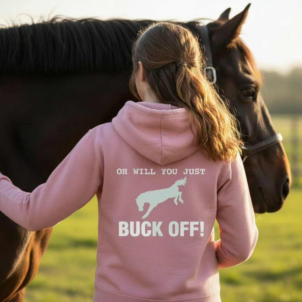 Buck Off Funny Equestrian Hoodie