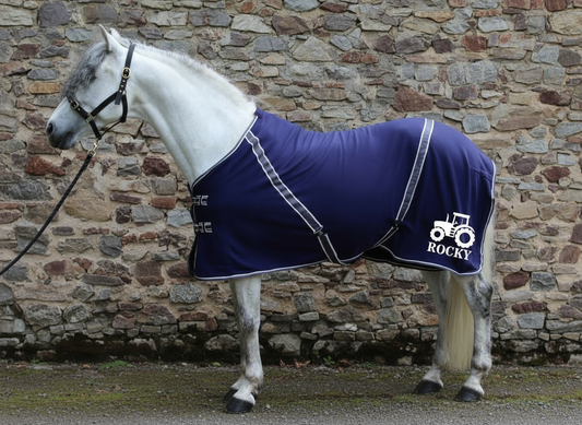 Personalised Equestrian Horse Pony Fleece Rug Cooler - Tractor Farmer Style