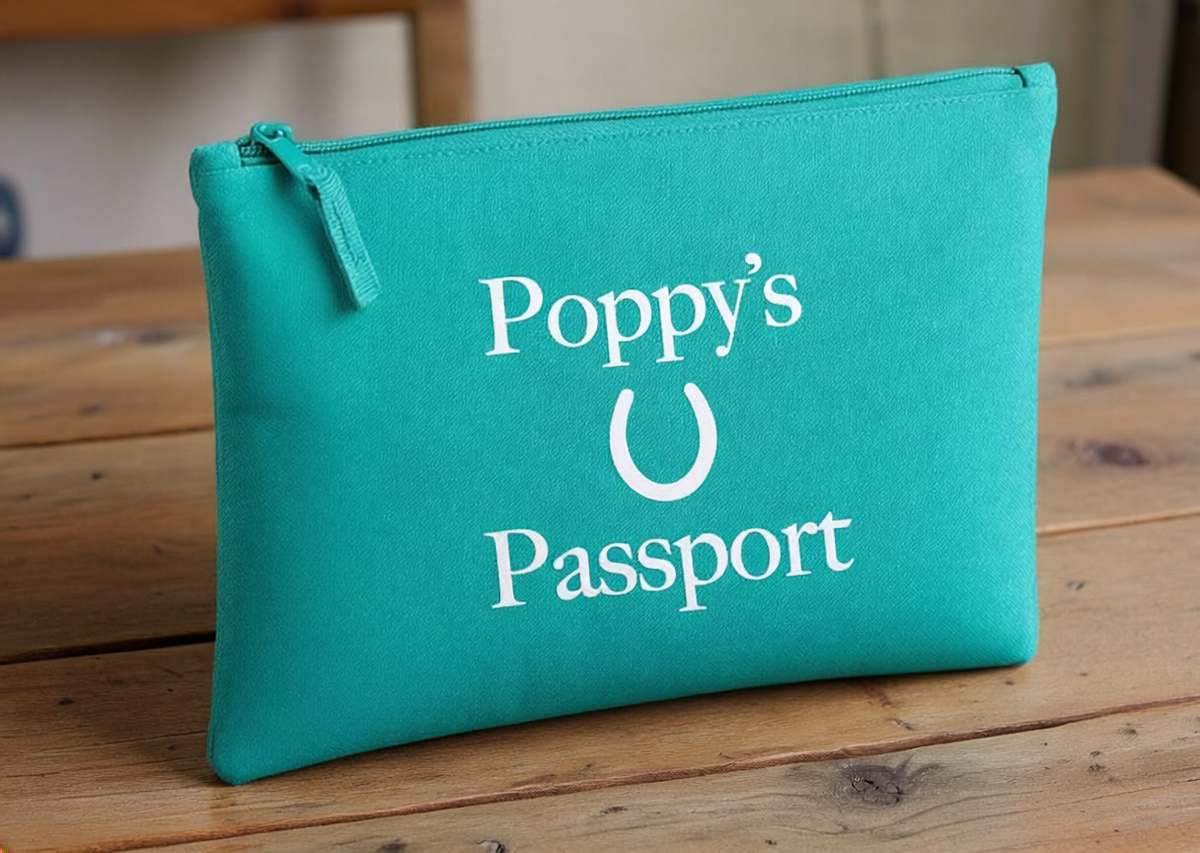 Personalised Horse Passport Pouch | Equestrian Document Holder Basic Style