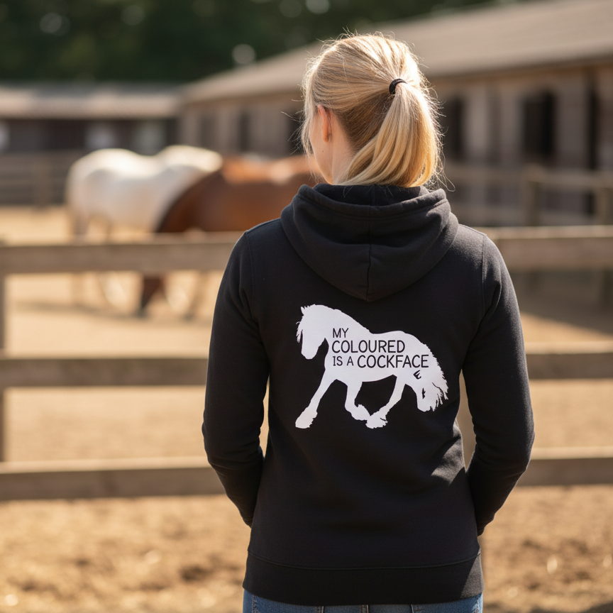 My Coloured Is A Cockface Funny Equestrian Hoodie