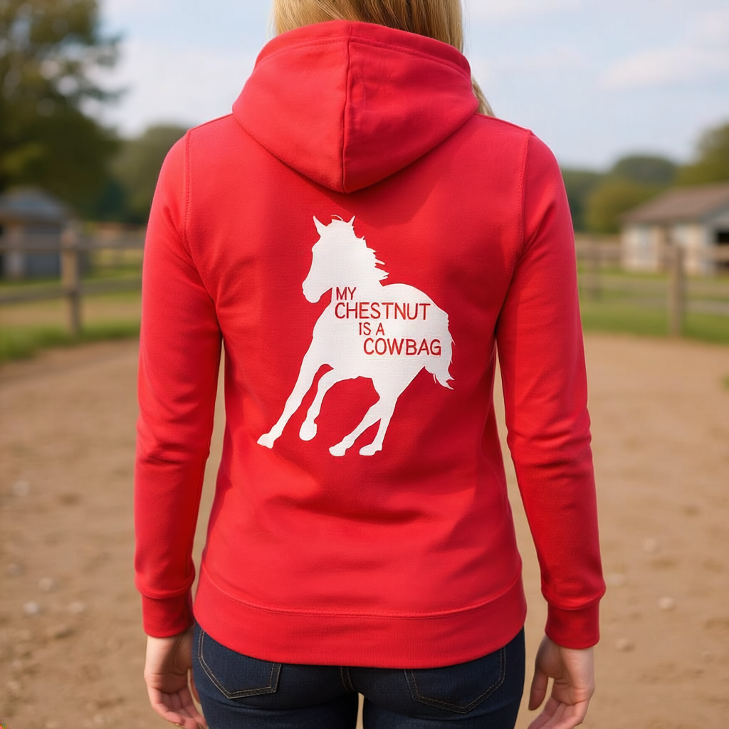 My Chestnut Is A Cowbag Funny Equestrian Hoodie