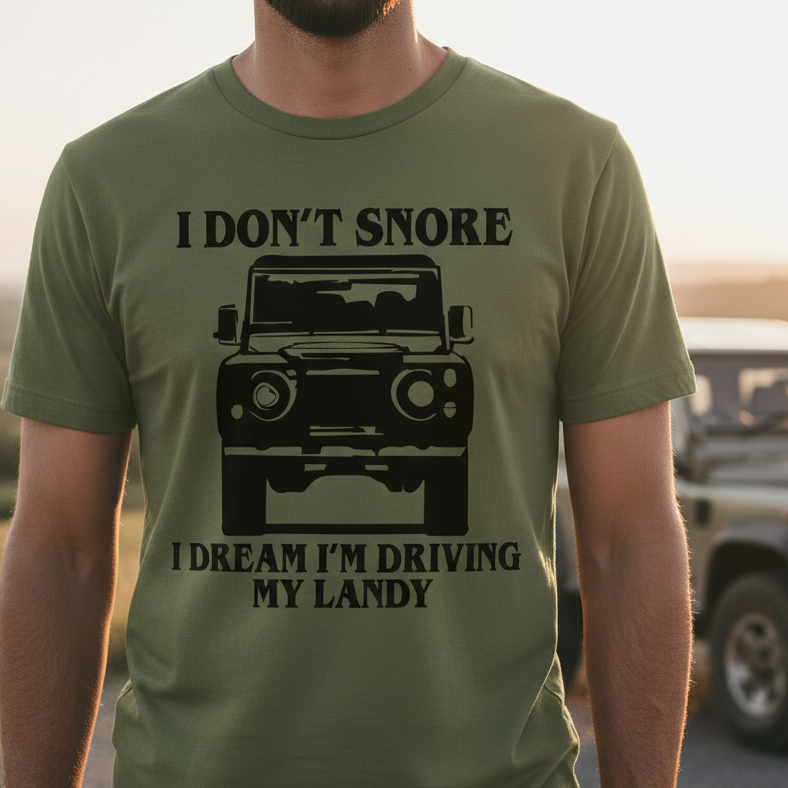 Rugged Classic Off-Road Funny I Don't Snore Land Rover Defender Men's T-Shirt 4x4 Off Road