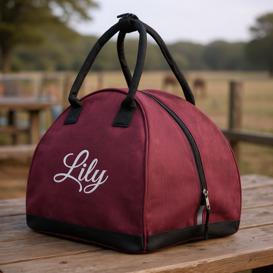 Personalised Premium Equestrian Horse Riding Pony Hat Helmet Bag - Luxury Design