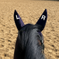Funny Equestrian Left & Right Labelled Horse Fly Veil Ear Bonnet