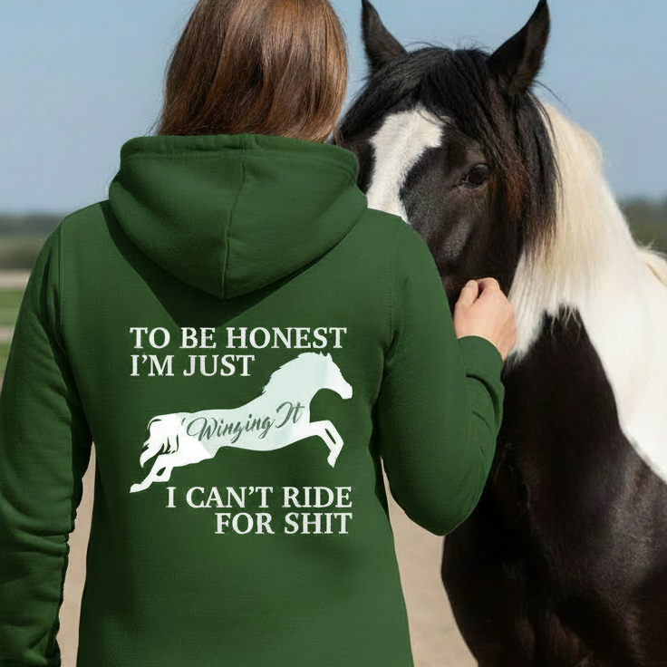 Winging It Funny Equestrian Hoodie