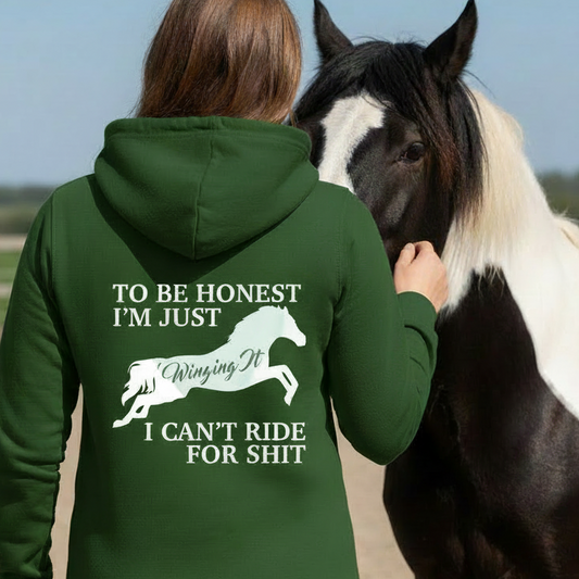 Winging It Funny Equestrian Hoodie