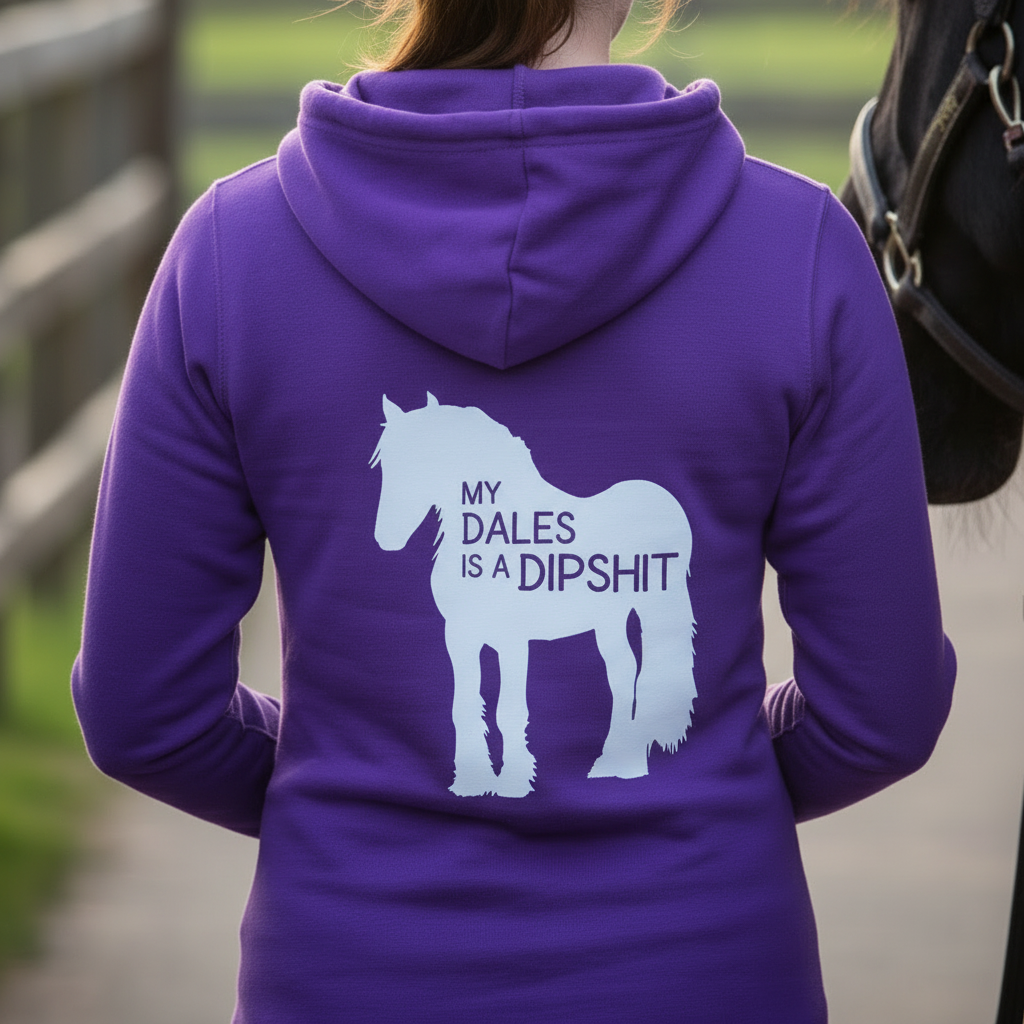 My Dales Is A Dipshit Funny Equestrian Hoodie