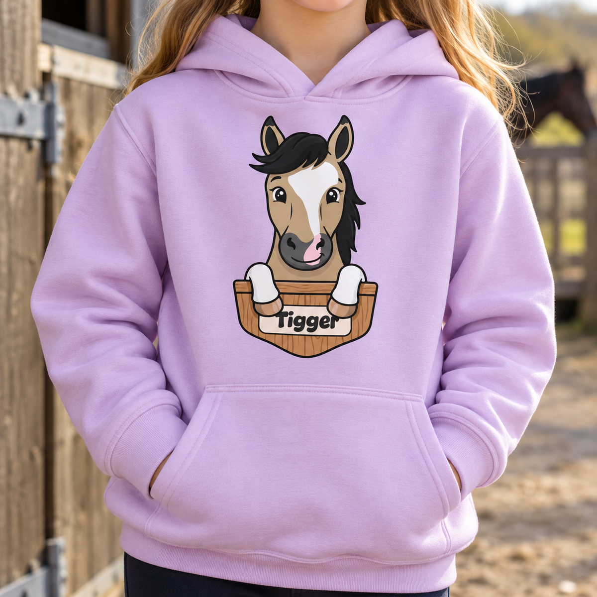 Personalised Pony Hoodie | Custom Horse Cartoon Hoodie from Your Photo