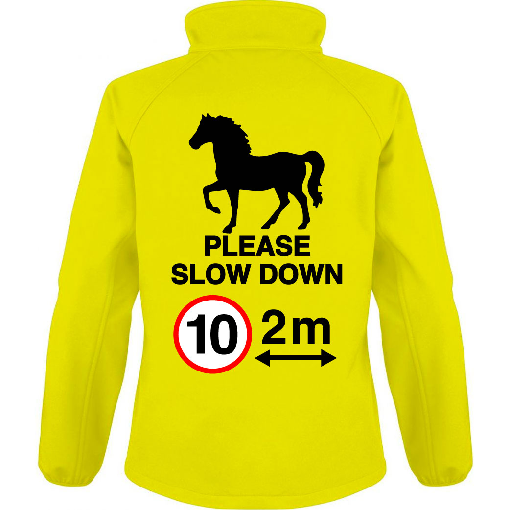 Soft Shell Body Warmer Gilet Jacket - PLEASE SLOW DOWN, 10mph, 2m