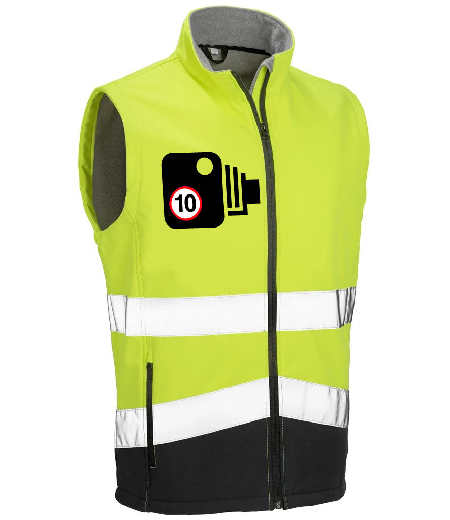 Official PW&S Unisex Hi Vis Equestrian Softshell Gilet – “Give Space, Horse May Panic, 2m” Safety Vest