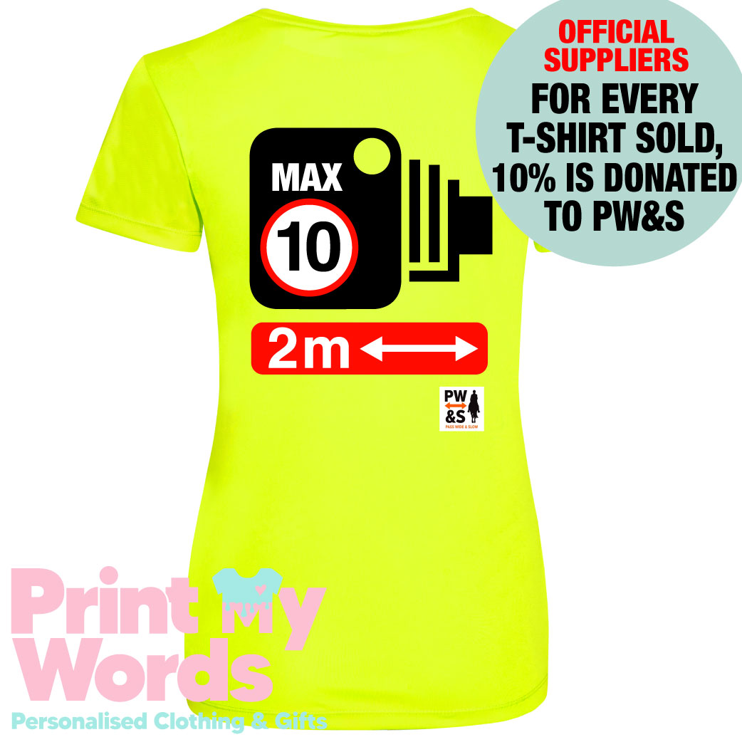 2025 Official PW&S High Visibility Hi Vis UV Protection Equestrian Horse Riding Summer T-Shirt Vest Polo - CAMERA, 10mph, 2m Distance