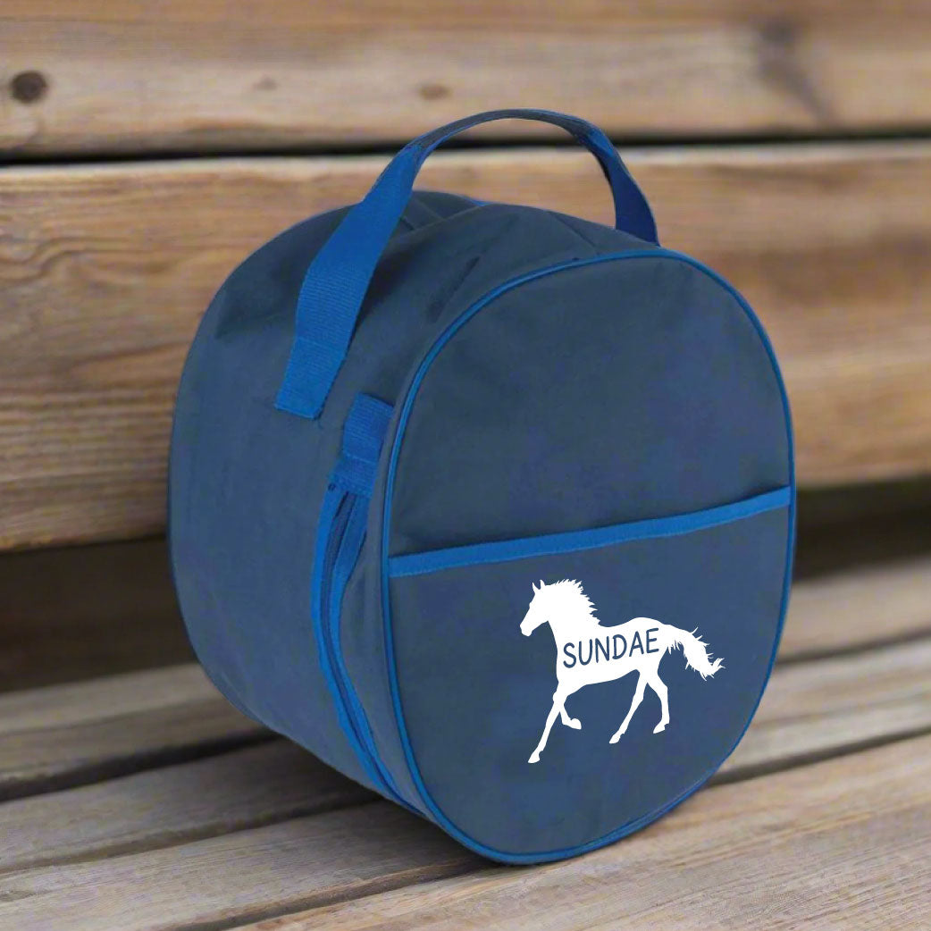 Personalised Equestrian Hat Bag - Thoroughbred Design
