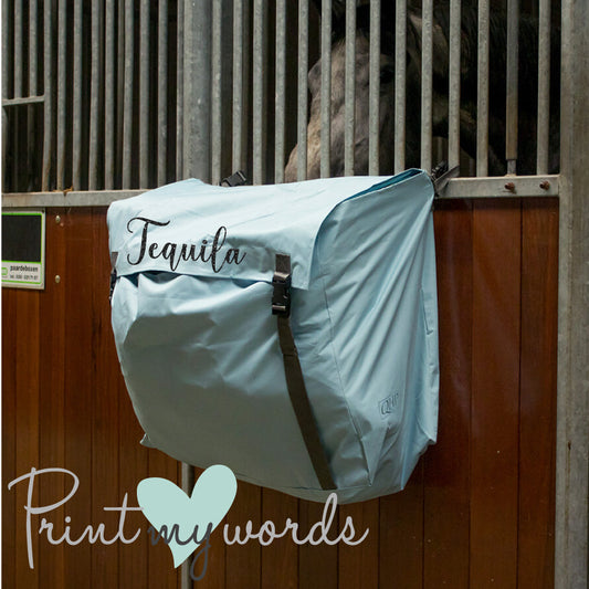 Personalised Equestrian Horse Stable Storage Bag Tidy - Calligraphy Design