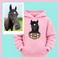Personalised Pony Hoodie | Custom Horse Cartoon Hoodie from Your Photo