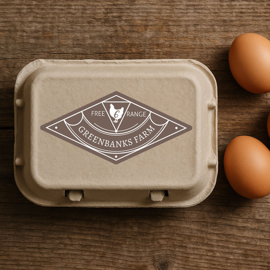 Personalised Diamond Shape Egg Box Labels – Custom Stickers
