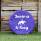 Personalised Horse Bucket Feed Bowl Cover - Dressage Design