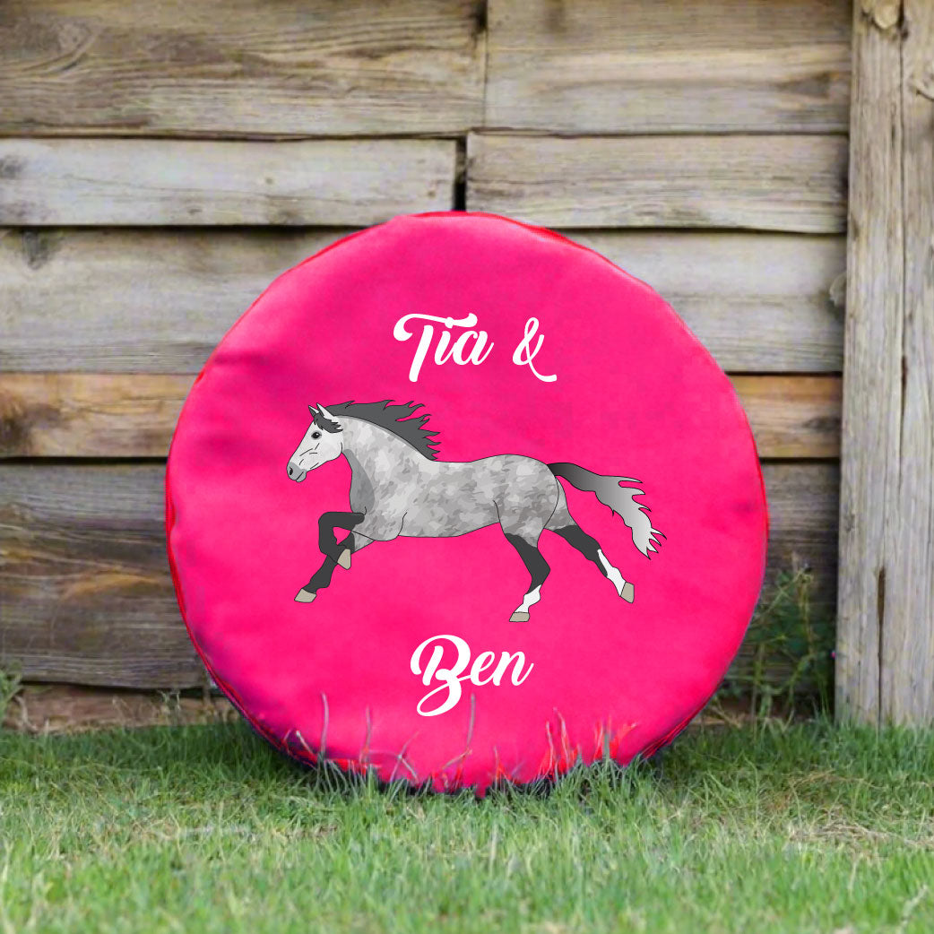 Personalised Horse Bucket Feed Bowl Cover - Elegant Design