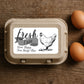 Fresh Eggs Egg Box Labels – Free Range Chicken Hen Carton Stickers Happy Hens