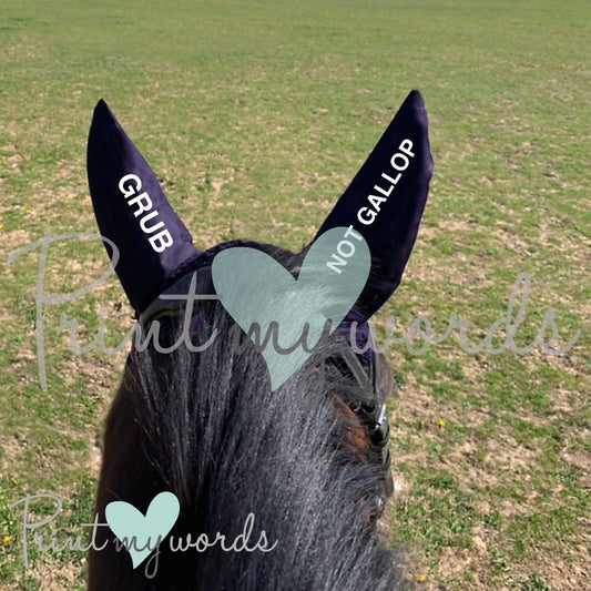 Funny Equestrian Grub Not Gallop Horse Fly Veil Ear Bonnet