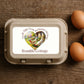 Personalised Backyard Chickens Egg Box Labels – Custom Egg Stickers Heart Shape