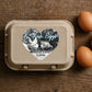 Personalised Egg Box Labels | Custom Chicken Design Stickers | Farm Fresh Egg Carton Labels Heart Shape