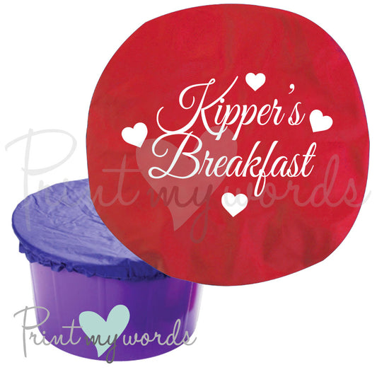 Personalised Bucket Feed Bowl Cover - Hearts Design
