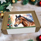 Personalised Christmas Horse Treat Box – Festive Pony Gift with Name