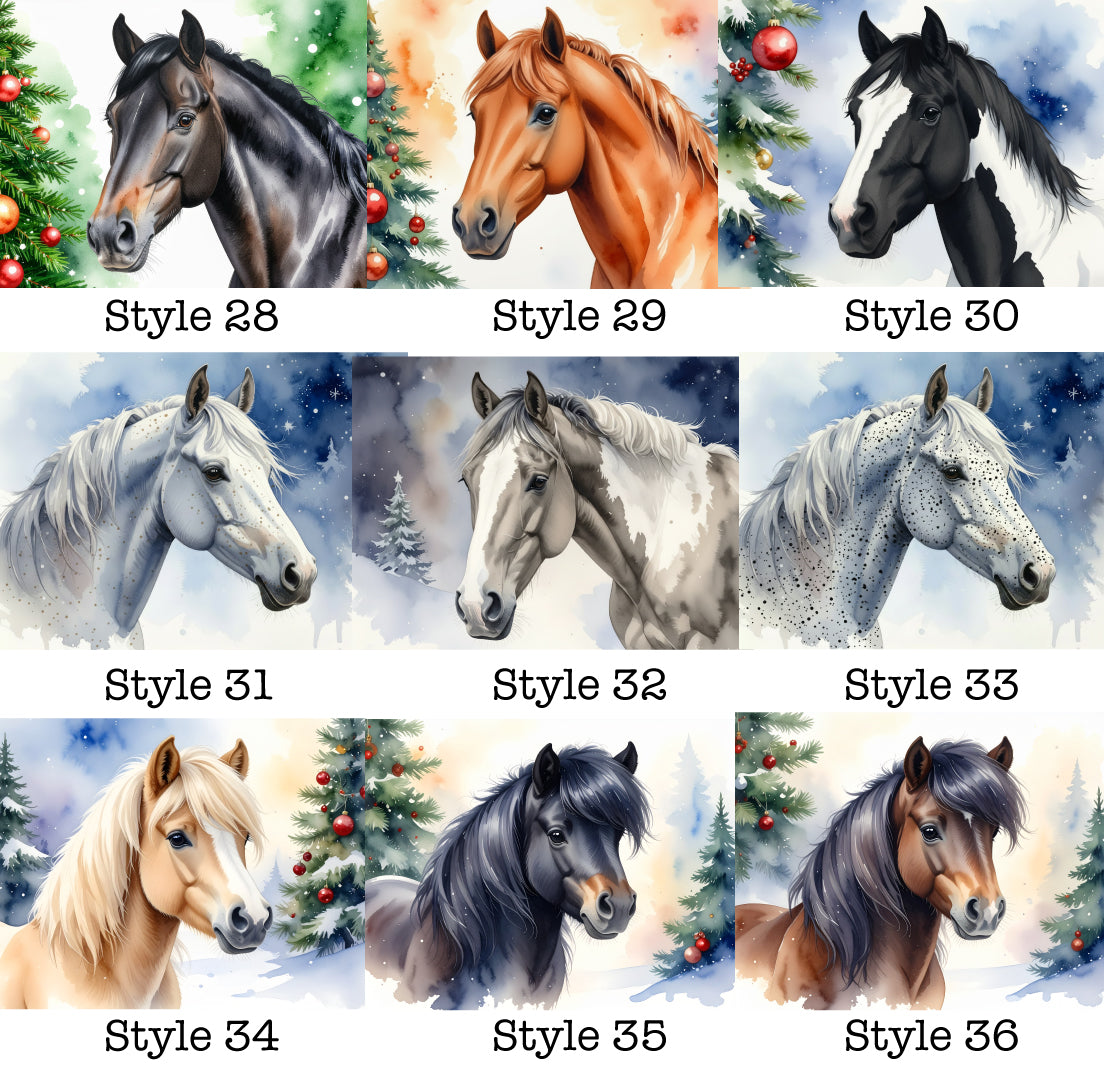 Personalised Christmas Horse Treat Box – Festive Pony Gift with Name