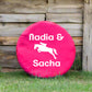 Personalised Horse Bucket Feed Bowl Cover - Jumping Design