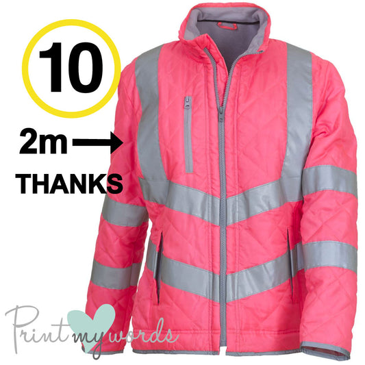 Ladies Hi-Vis Kensington Jacket - 10mph, 2m, Thanks