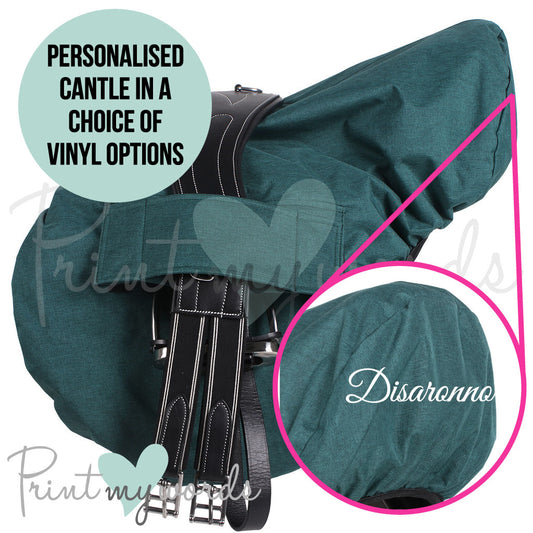 Personalised Water-Repellent Fleece Lined Ride-On Horse Saddle Cover - LUXURY DESIGN