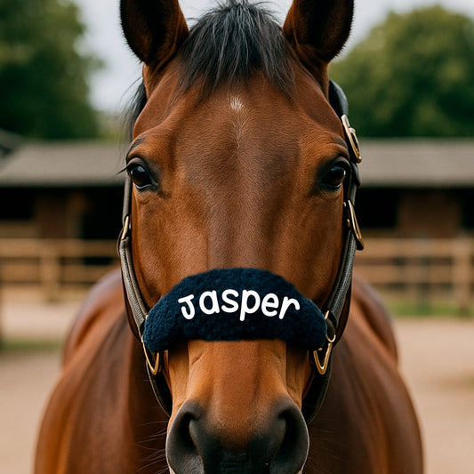 Personalised Anatomical Headcollar And Leadrope Set - Handwritten Design