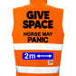 Official PW&S Unisex Hi Vis Equestrian Softshell Gilet – “Give Space, Horse May Panic, 2m” Safety Vest