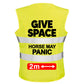 Official PW&S High Visibility Hi Vis Equestrian Reflective Vest Tabard Waistcoat GIVE SPACE, HORSE MAY PANIC, 2M