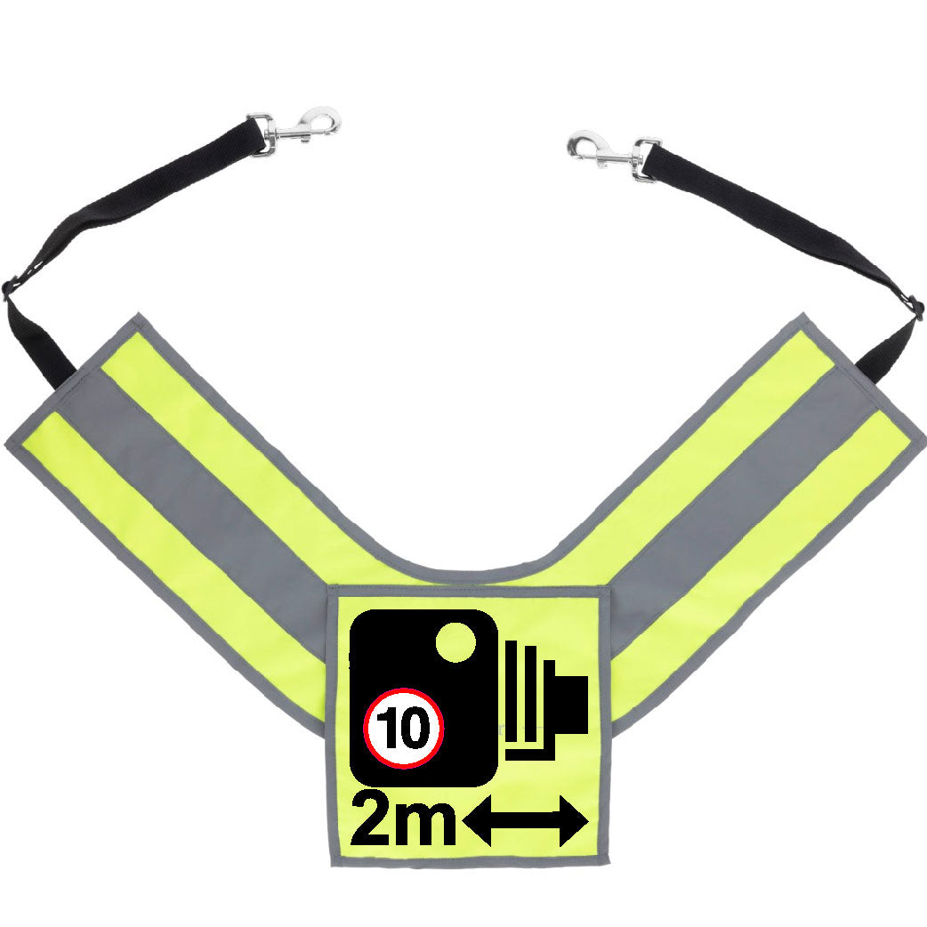 SQUARE Official PW&S High Visibility Equestrian Reflective Horse Breastplate With Camera Symbol and 2m Distance