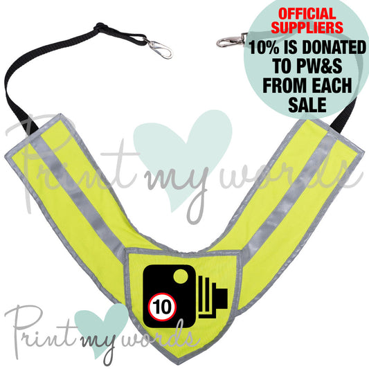 Official PW&S High Visibility Equestrian Reflective Horse Breastplate With Camera Symbol