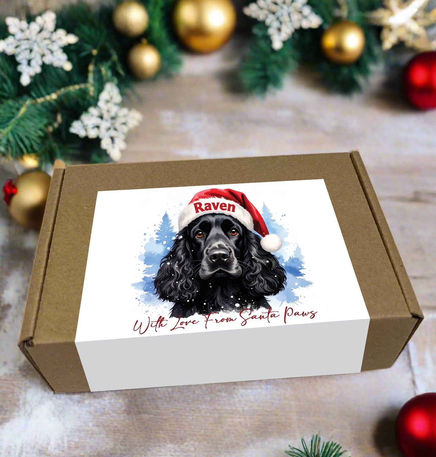 Any Dog Breed – Personalised Christmas Dog Treat Box – Festive Puppy Treats – Dog Xmas Gift Box – Dogs Christmas Present