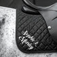 Personalised Equestrian Saddle Pad – Custom Saddlecloth - Script Font Design