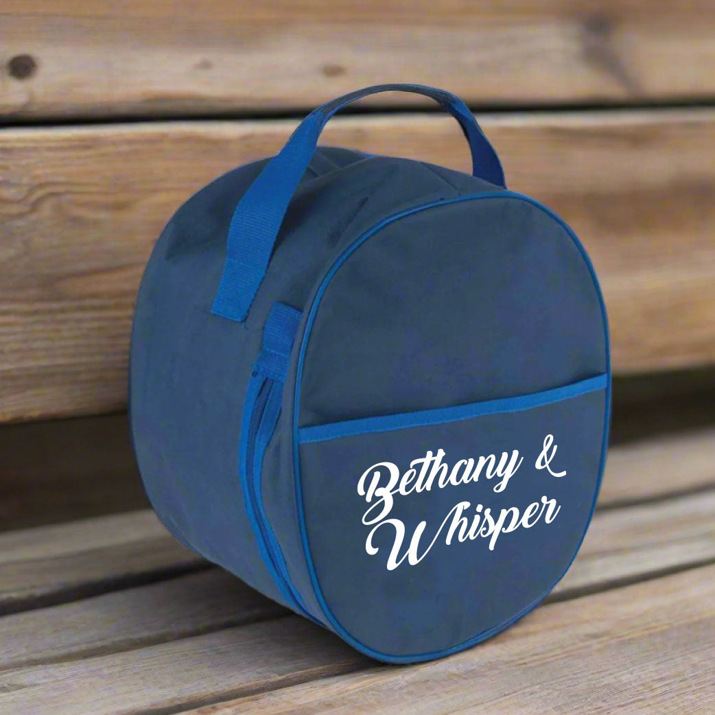 Personalised Equestrian Hat Bag - Script Design