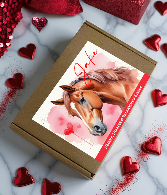 Personalised Valentine's Day Horse Treat Box – Love Day Pony Gift with Name