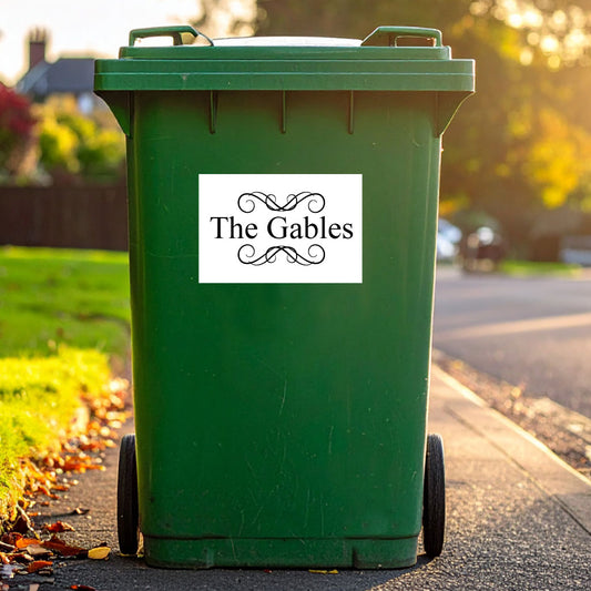 Personalised Wheelie Bin Stickers Labels House Name Number - Vintage