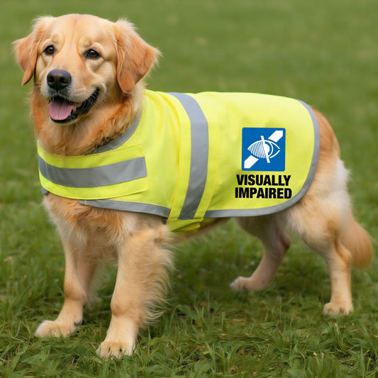 DOUBLE SIDED Hi Vis Dog Vest Reflective Safety Vest VISUALLY IMPAIRED