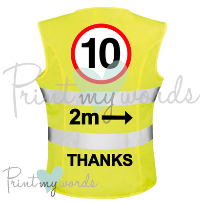 High Visibility Hi Vis Equestrian Reflective Vest Tabard Waistcoat 10MPH, 2M, THANKS hi-viz