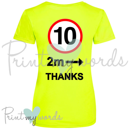 Hi Vis UV Protection Equestrian Horse Riding Summer T-Shirt Vest Polo - 10MPH, 2m, THANKS