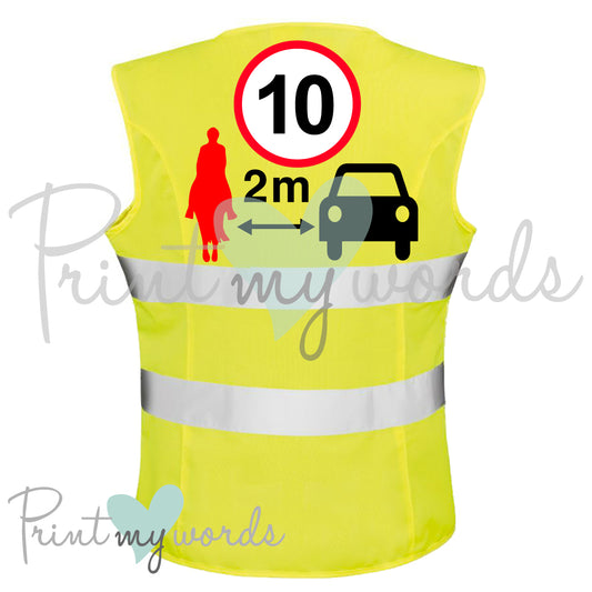 High Visibility Hi Vis Equestrian Reflective Vest Tabard Waistcoat GIVE SPACE